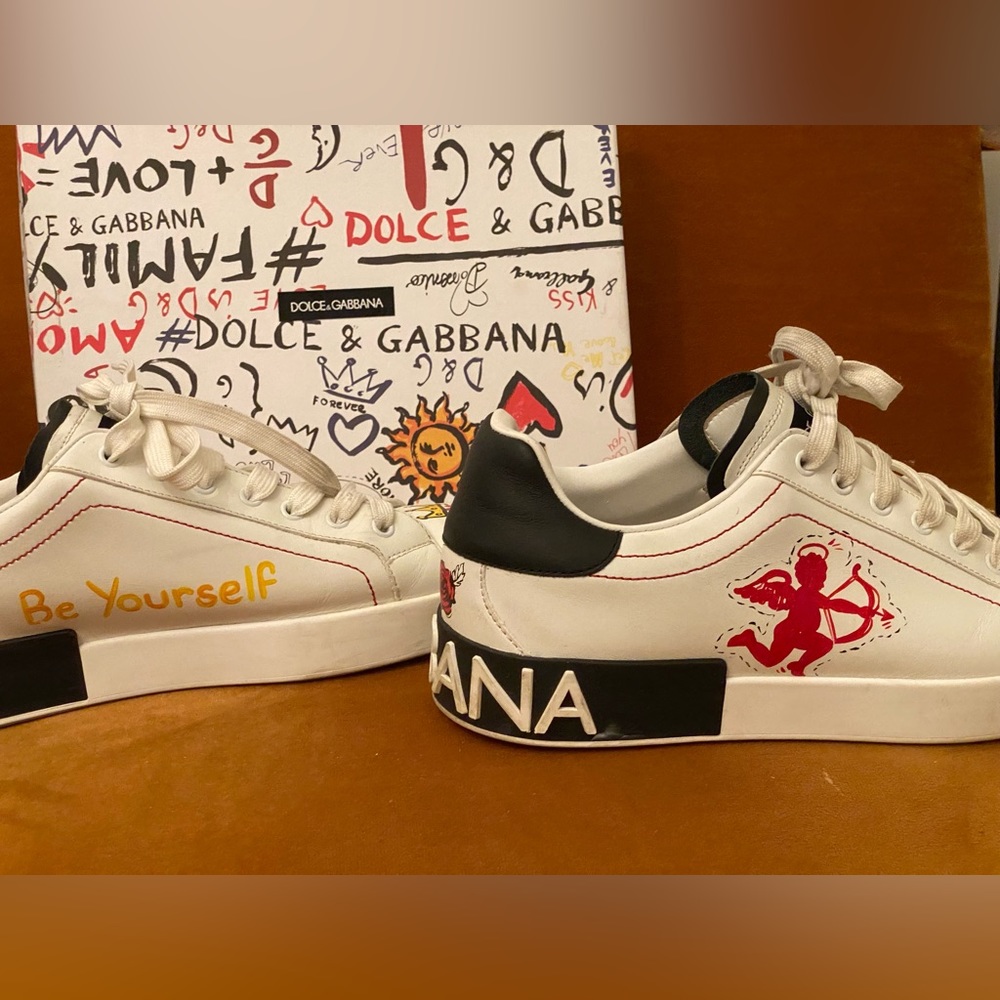 SOLD Authentic Dolce & Gabbana Valentines Hand Painted Sneakers